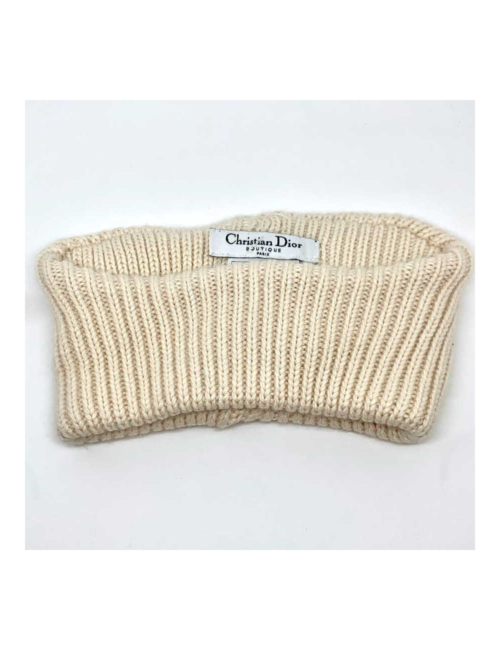 CHRISTIAN DIOR off-white cashmere neck warmer