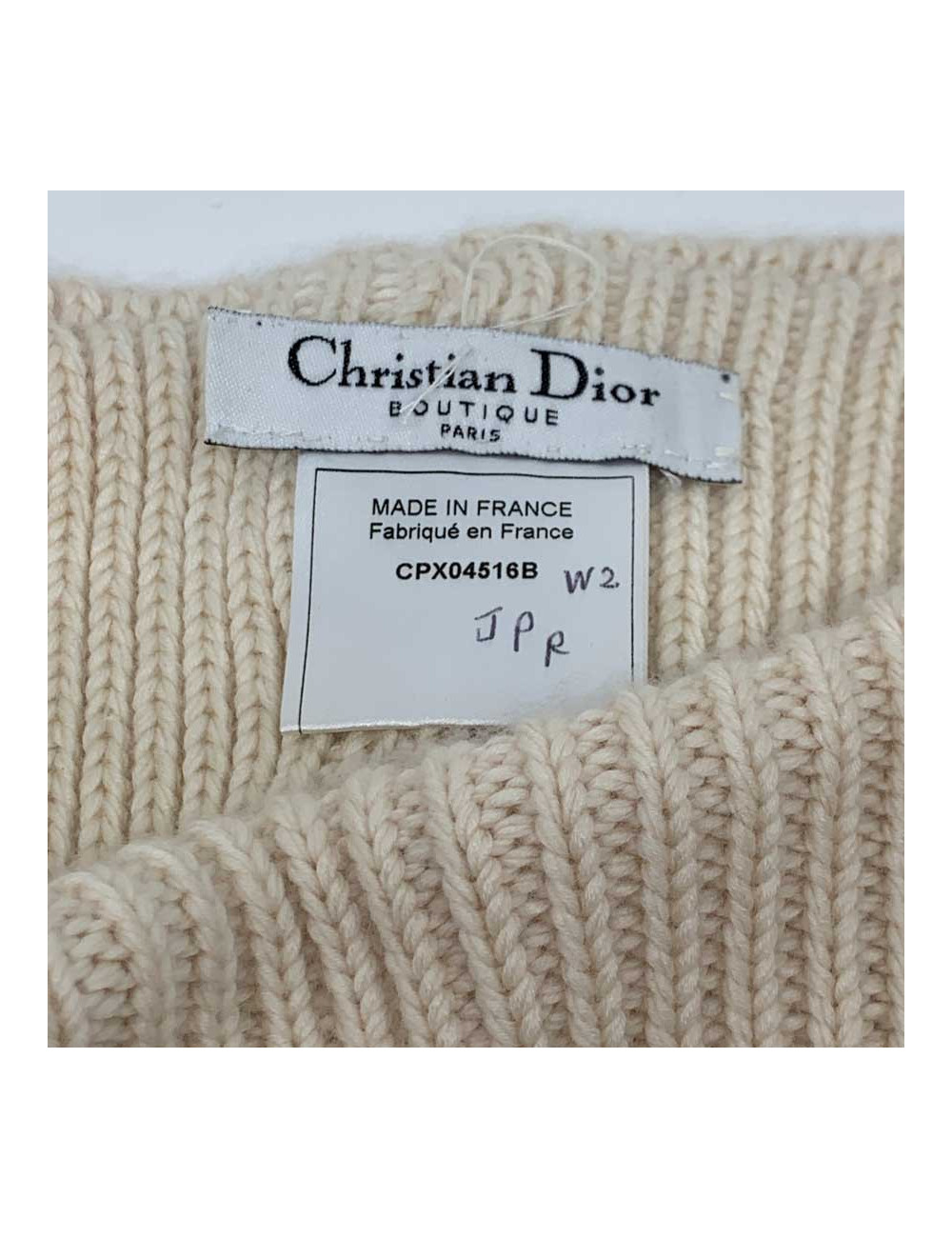 CHRISTIAN DIOR Cache-cou cachemire écru