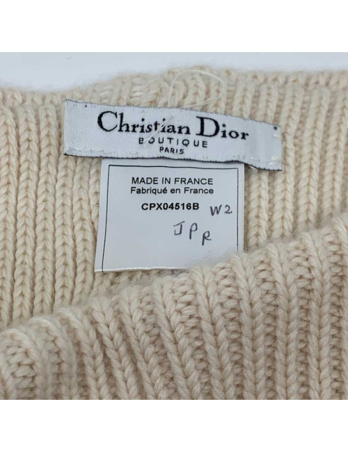 CHRISTIAN DIOR off-white cashmere neck warmer