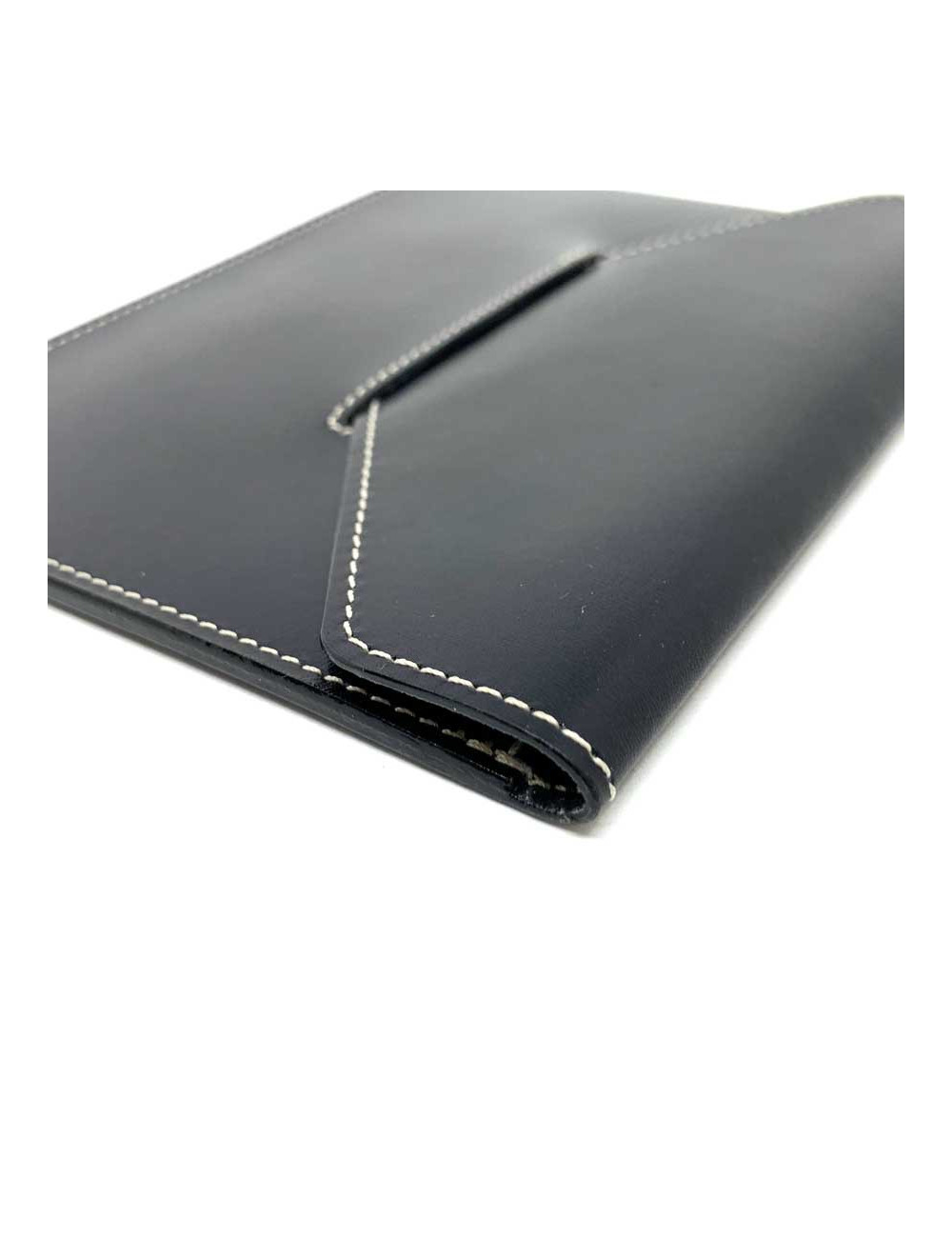 Porte cartes sans marque cuir box noir