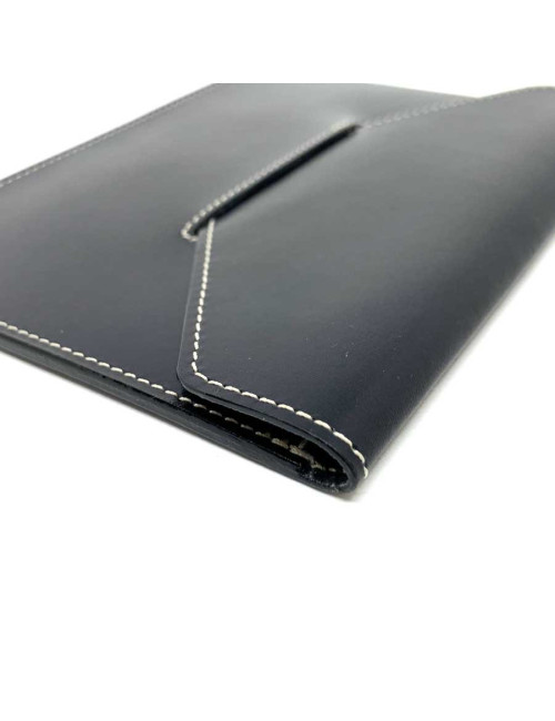 Porte cartes sans marque cuir box noir