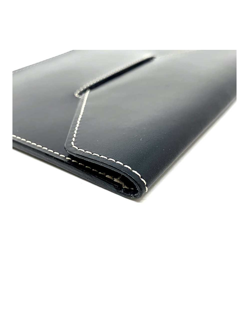 Porte cartes sans marque cuir box noir