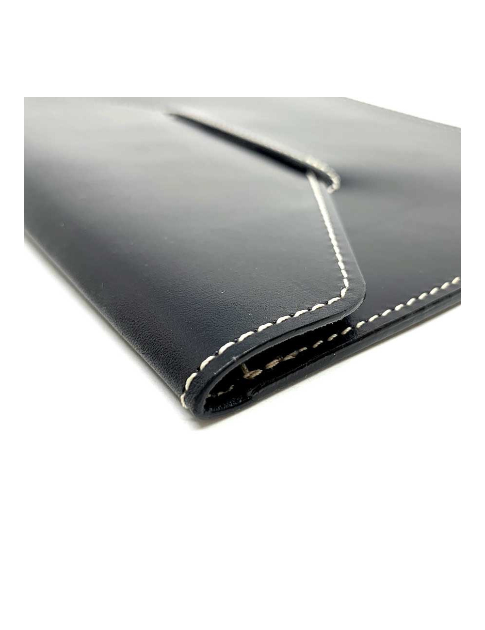 Porte cartes sans marque cuir box noir