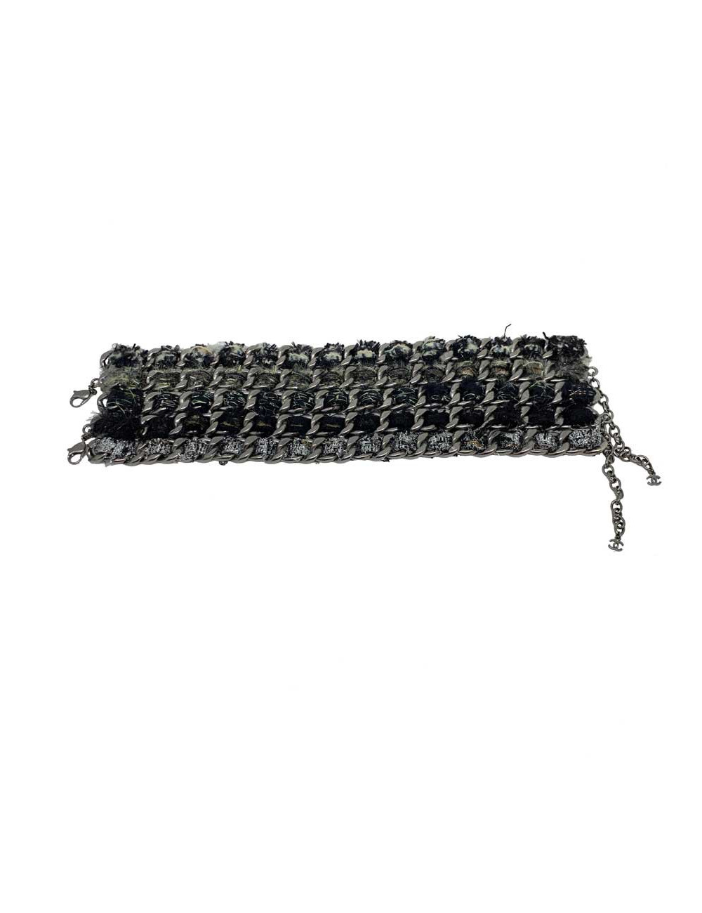 Collier CHANEL chaînes et tweed 