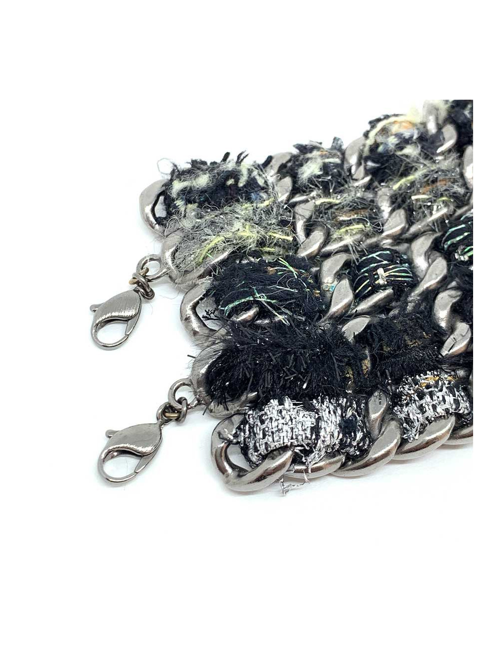 Collier CHANEL chaînes et tweed 