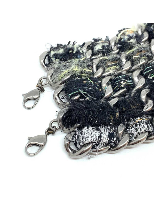 Collier CHANEL chaînes et tweed 