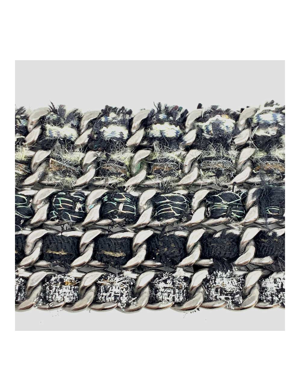 Collier CHANEL tweed et chaînes 