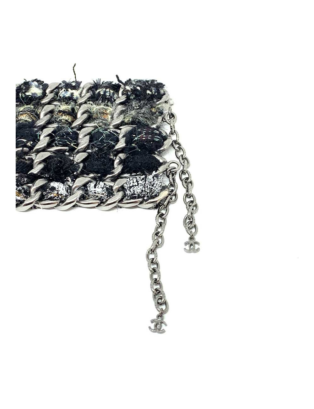 Collier CHANEL tweed et chaînes 