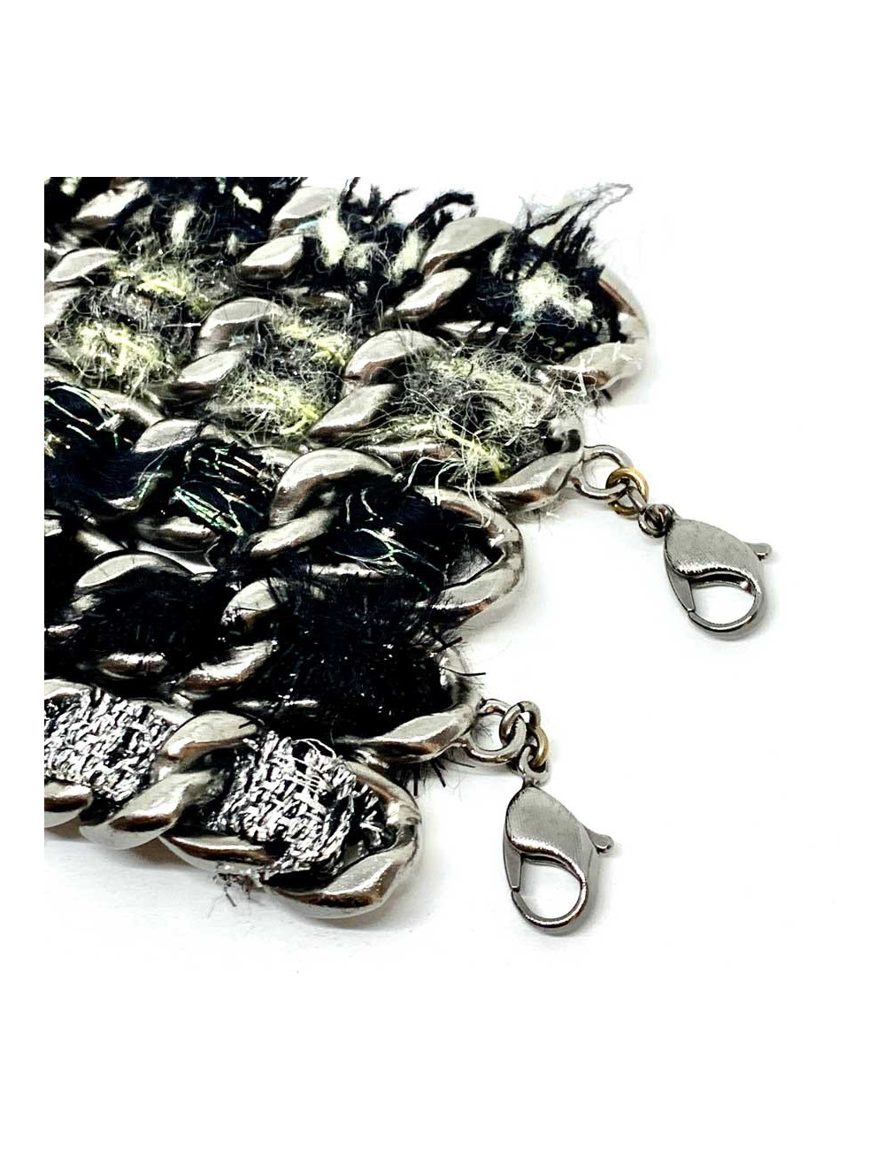 Collier CHANEL chaînes et tweed 