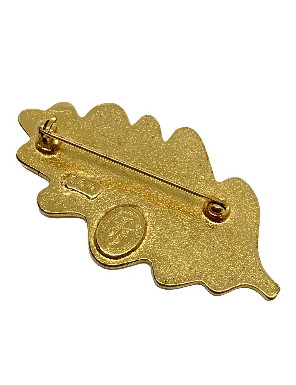 Broche feuille dorée vintage