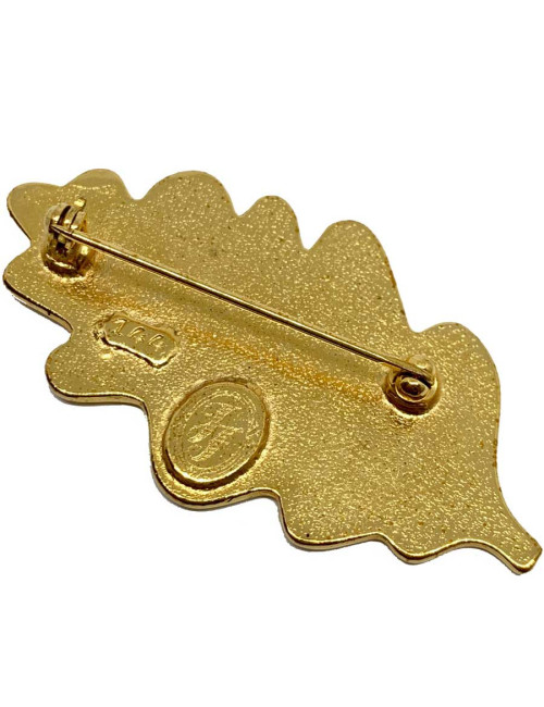 Broche feuille dorée vintage