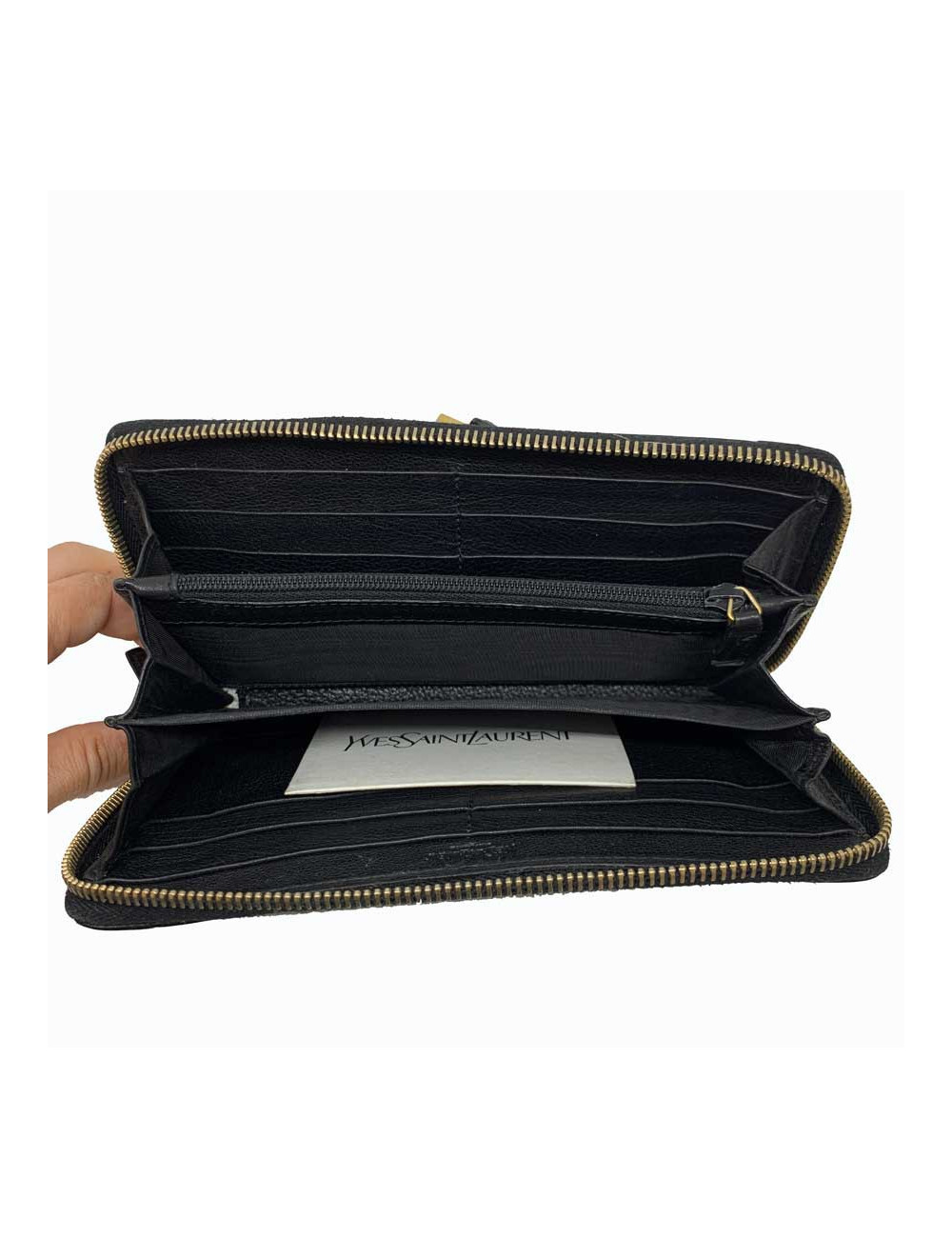 Compagnon YSL SAINT LAURENT cuir noir