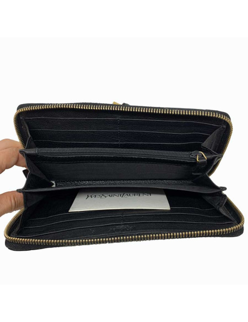 Compagnon YSL SAINT LAURENT cuir noir