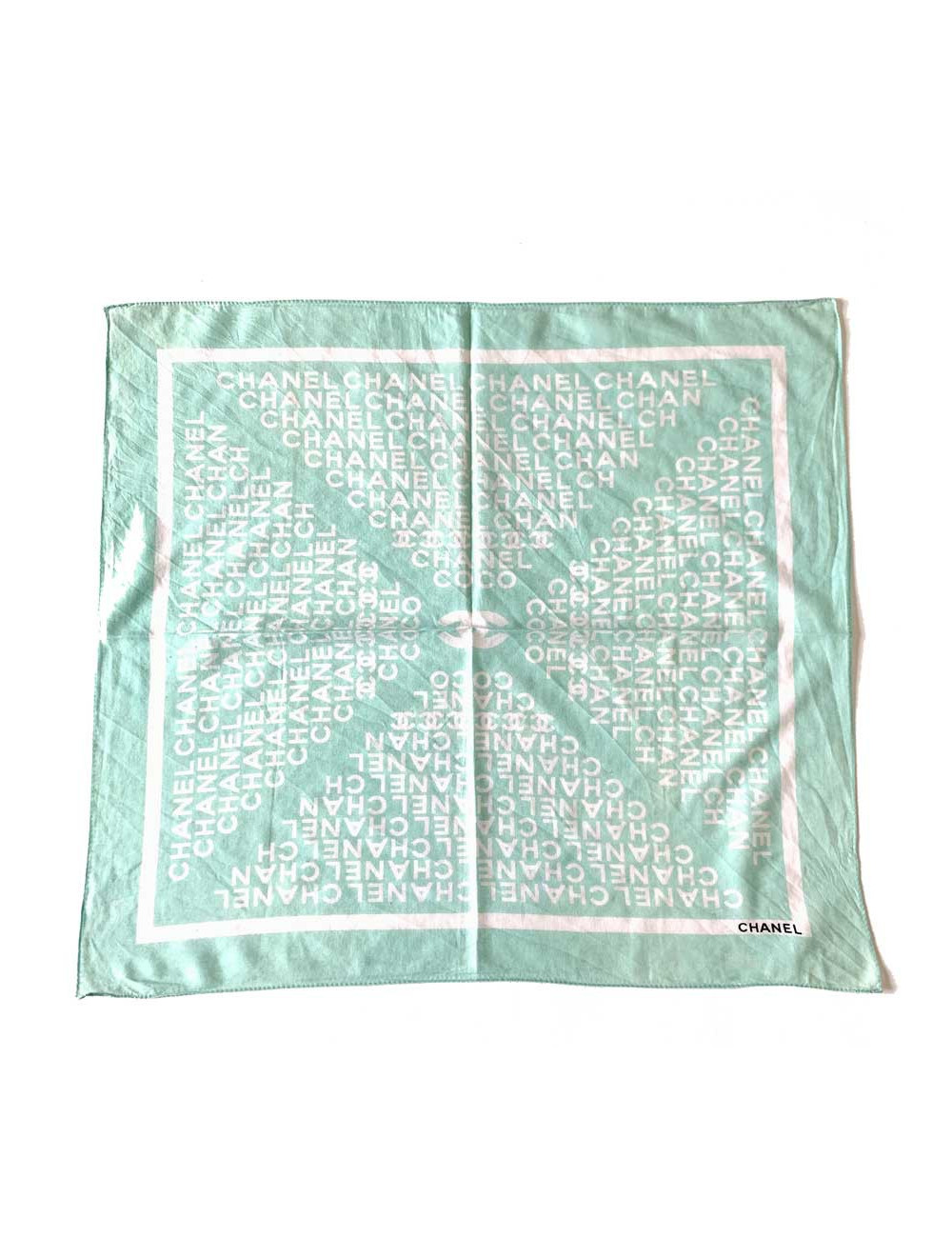 Foulard CHANEL coton vert pistache
