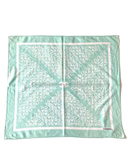 Foulard CHANEL coton vert pistache