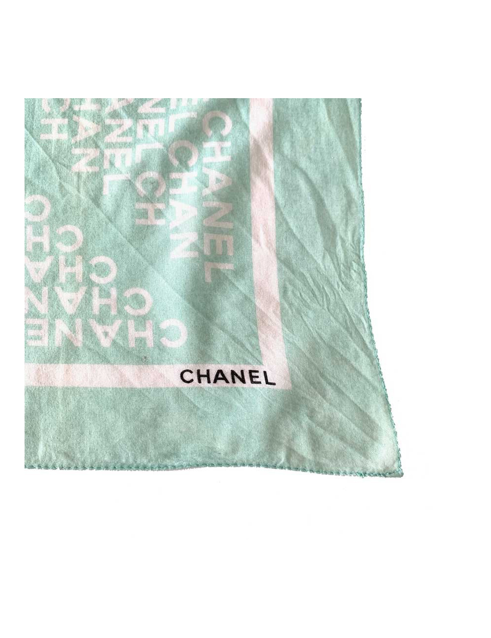 Foulard CHANEL coton vert pistache