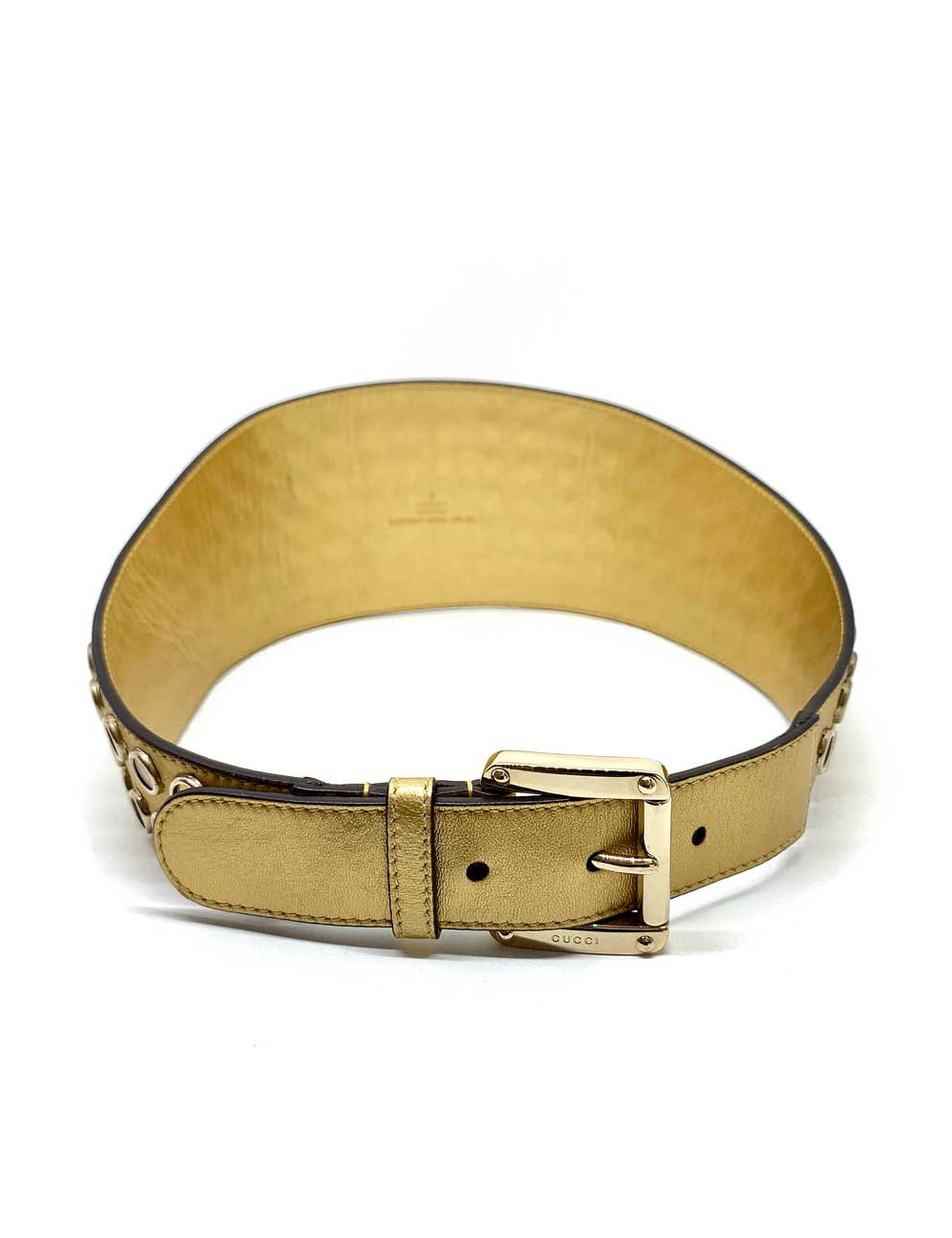 Gucci golden leather belt 