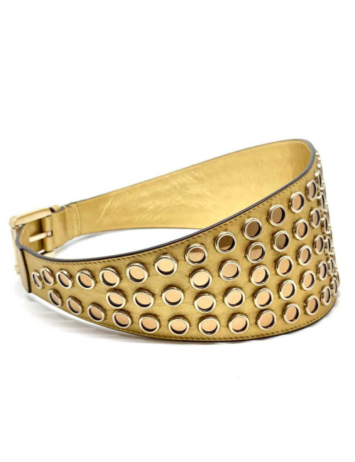 Gucci golden leather belt 