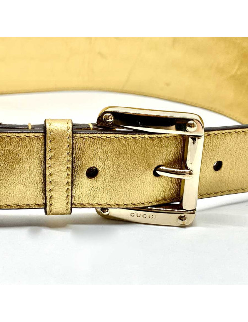 Gucci golden leather belt 