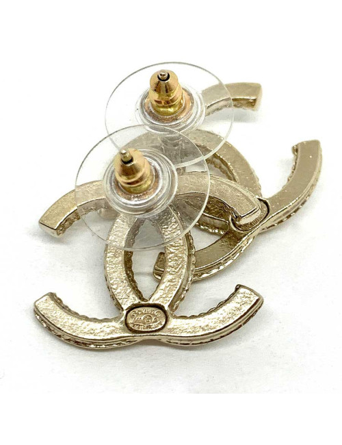 Chanel earrings studs GM with rhinestones