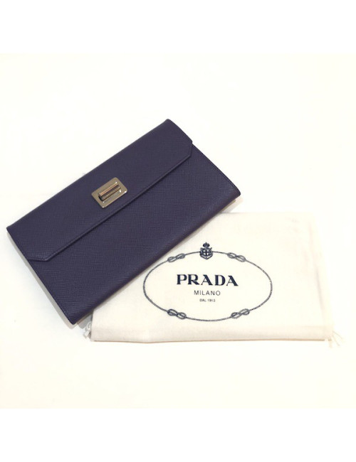 Pochette PRADA en cuir Saffiano violet