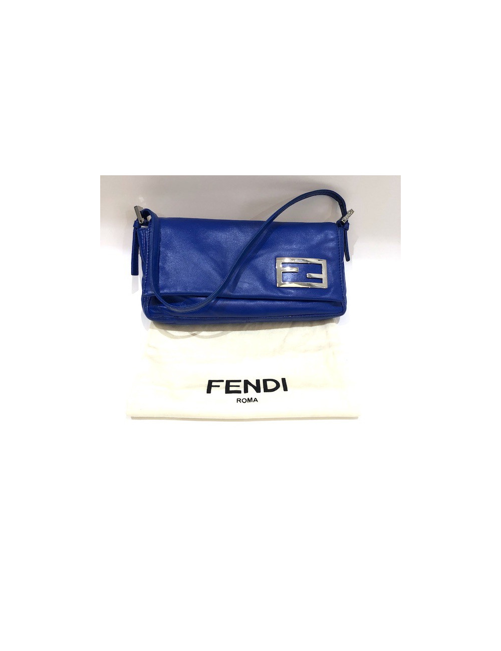  Sac FENDI cuir lisse bleu éléctrique