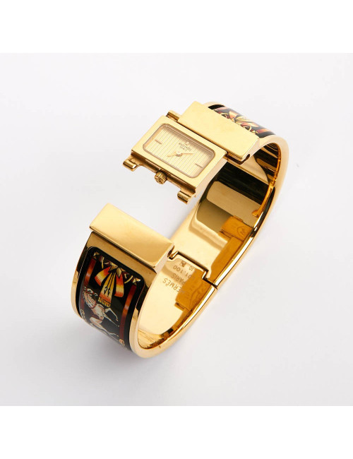 Montre loquet Clic Clac HERMES émail et doré