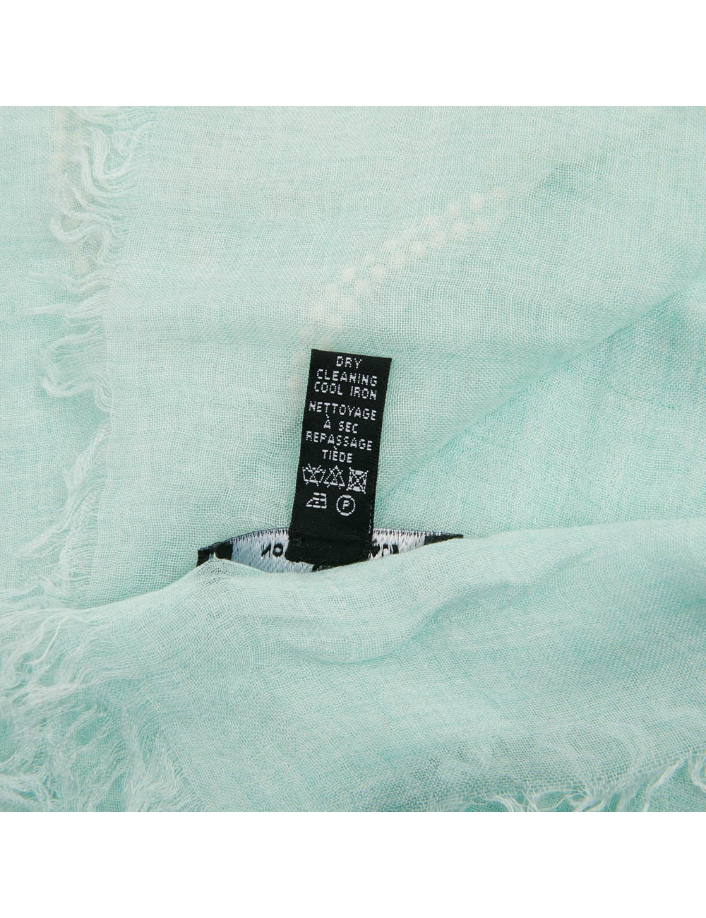 Paréo CHANEL  cachemire et soie vert d'eau 