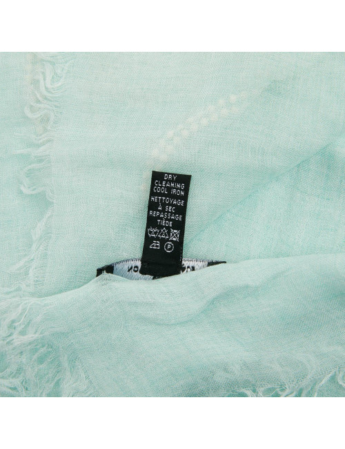 Paréo CHANEL  cachemire et soie vert d'eau 