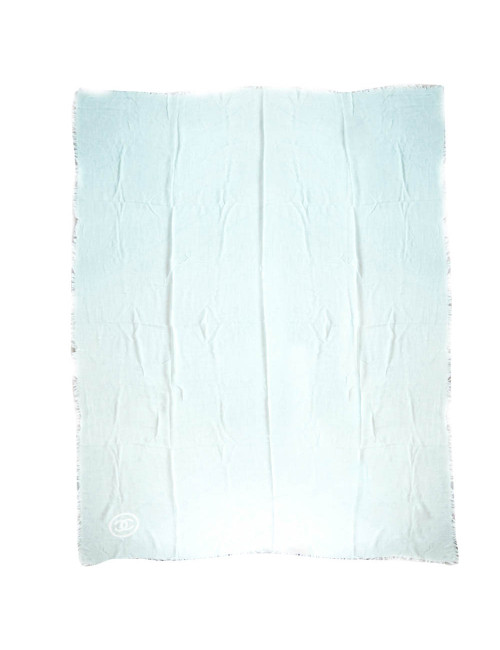 Paréo CHANEL  cachemire et soie vert d'eau 