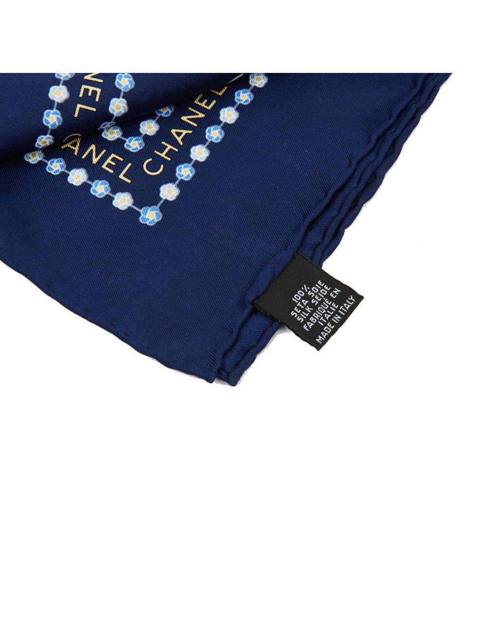 Foulard CHANEL soie CC bleue