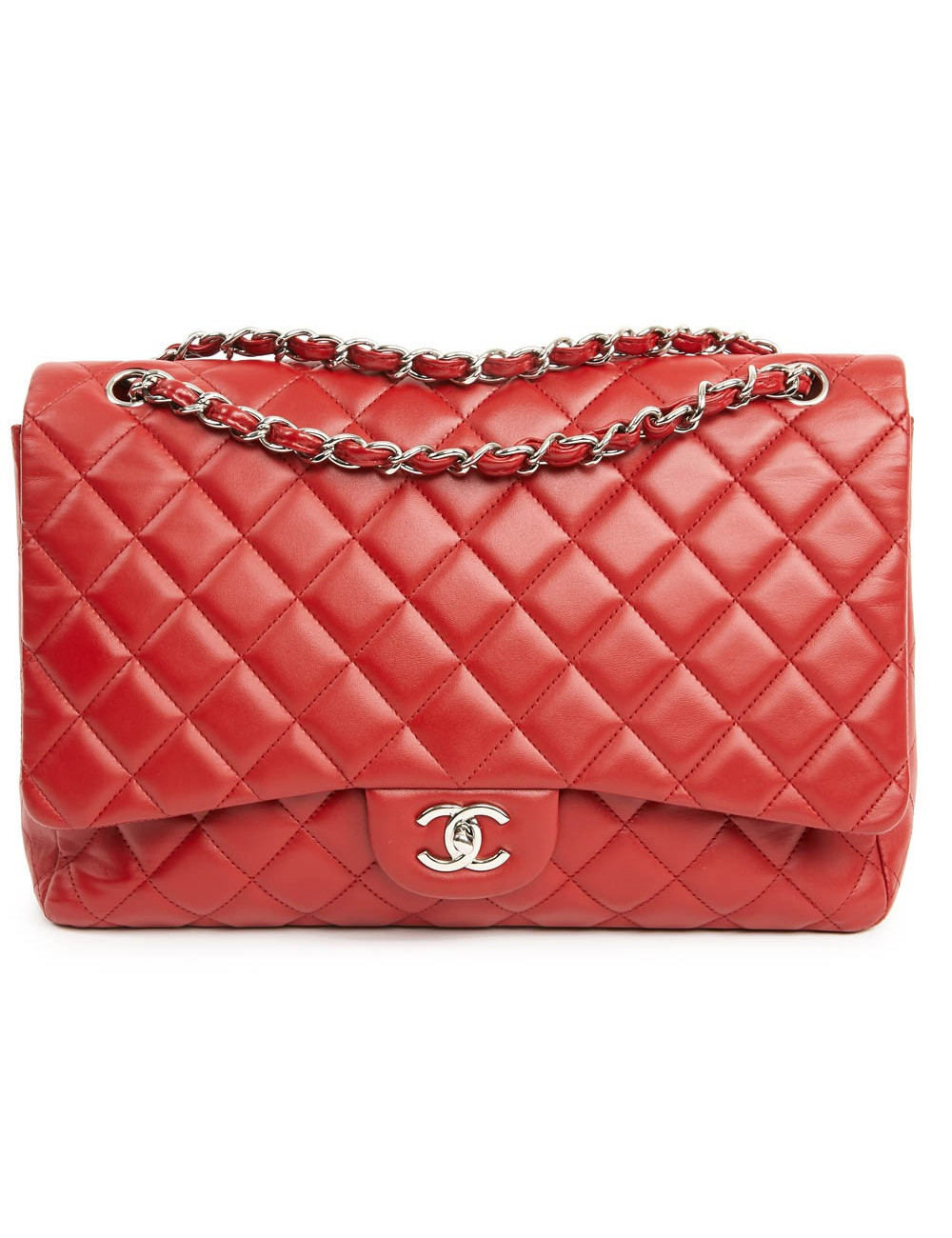 Sac Jumbo CHANEL cuir d'agneau rouge