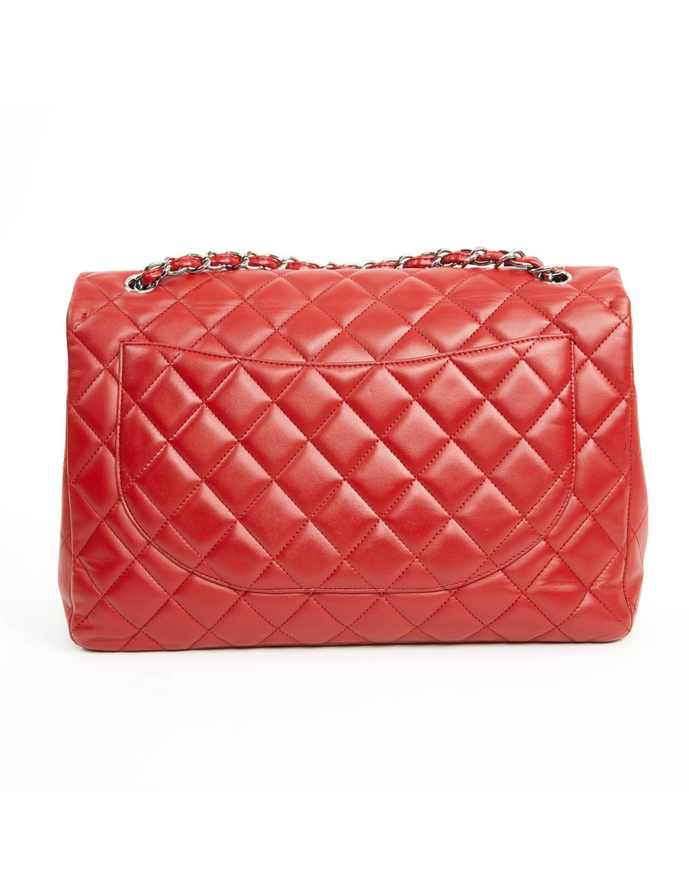 CHANEL Jumbo bag red lambskin leather