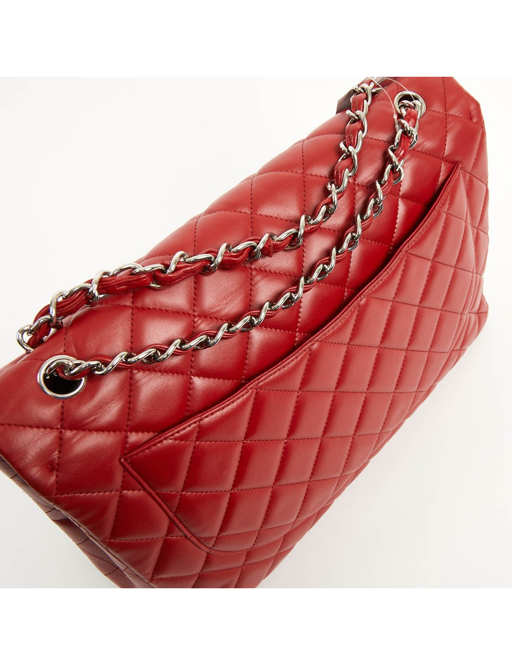 CHANEL Jumbo bag red lambskin leather