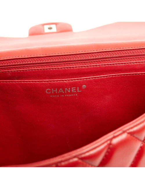 CHANEL Jumbo bag red lambskin leather