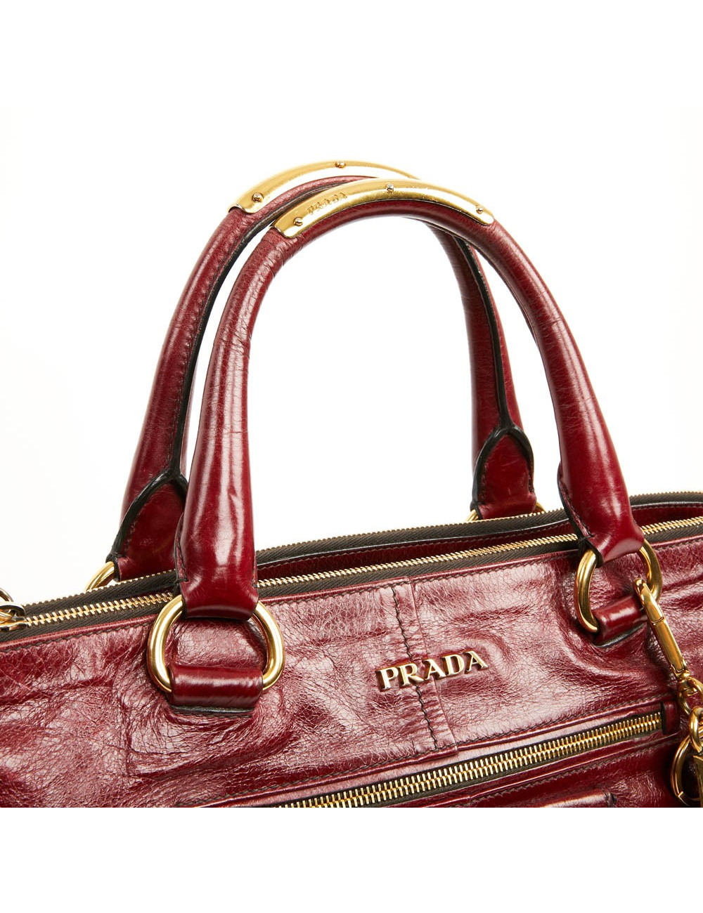 Sac PRADA cuir bordeaux