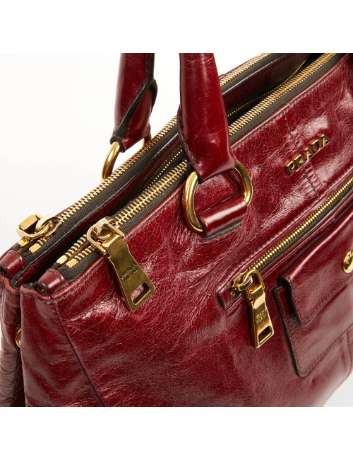 Sac PRADA cuir bordeaux