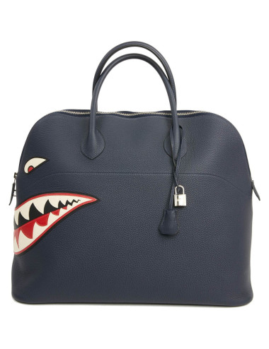 Bolide HERMES Shark togo bleu nuit