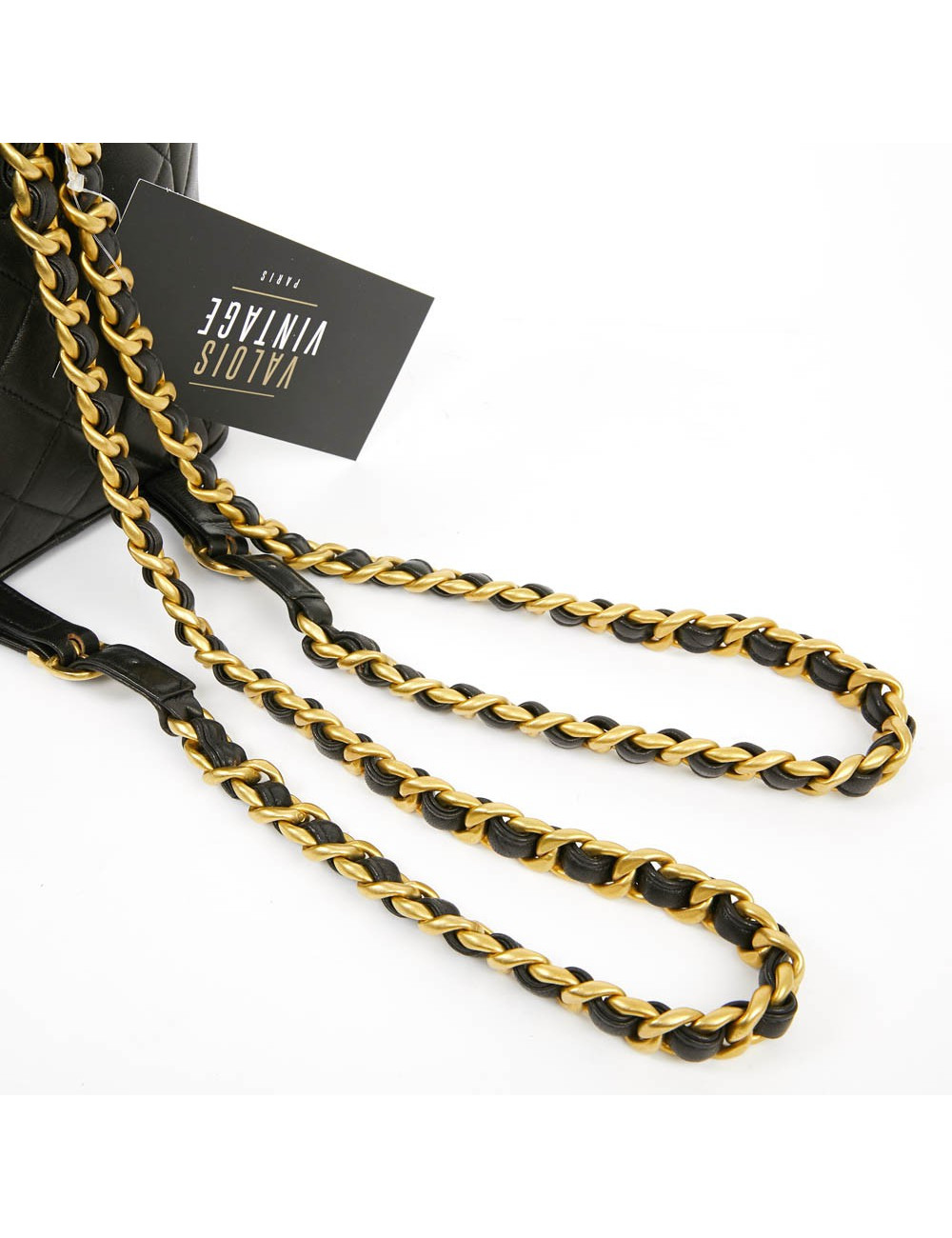 Mini sac à dos CHANEL cuir d'agneau noir