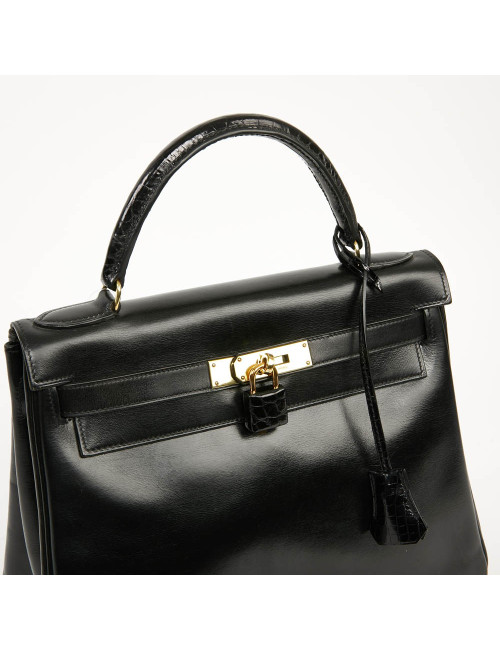 Kelly 32 HERMES cuir box et alligator