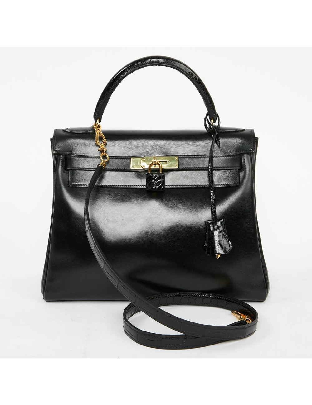 Kelly 32 HERMES cuir box et alligator