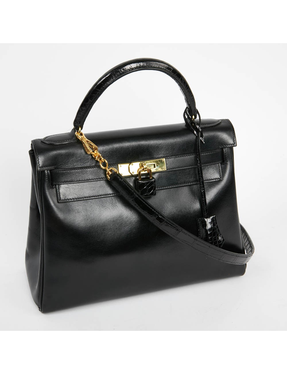 Kelly 32 HERMES cuir box et alligator