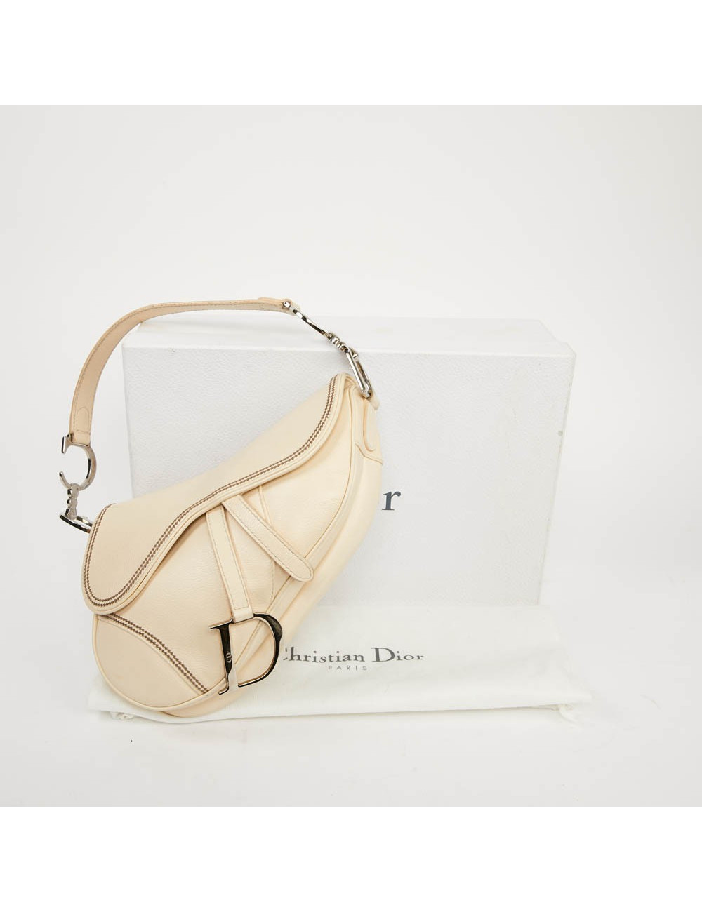 Sac DIOR Saddle cuir beige