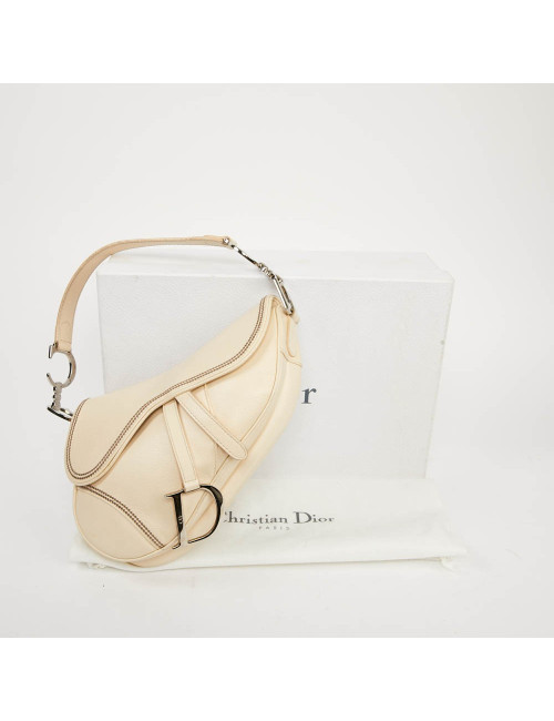 Sac DIOR Saddle cuir beige
