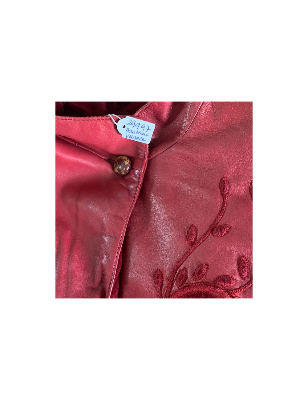 Manteau GIANI VERSACE cuir rouge