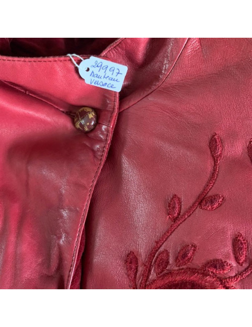 Manteau GIANI VERSACE cuir rouge