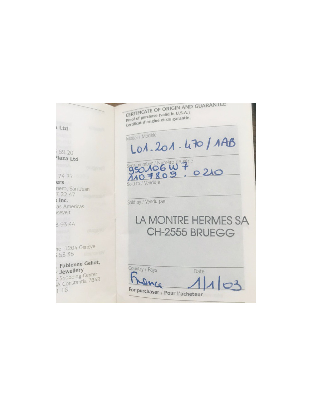 Montre loquet Clic Clac HERMES émail et doré