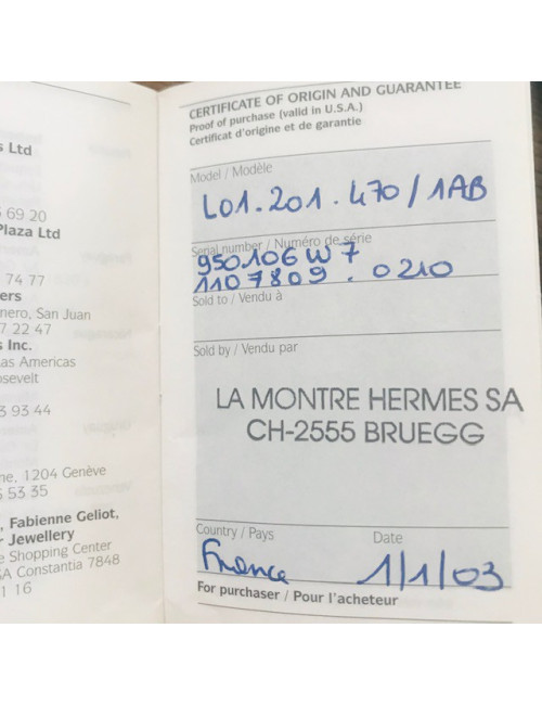 Montre loquet Clic Clac HERMES émail et doré