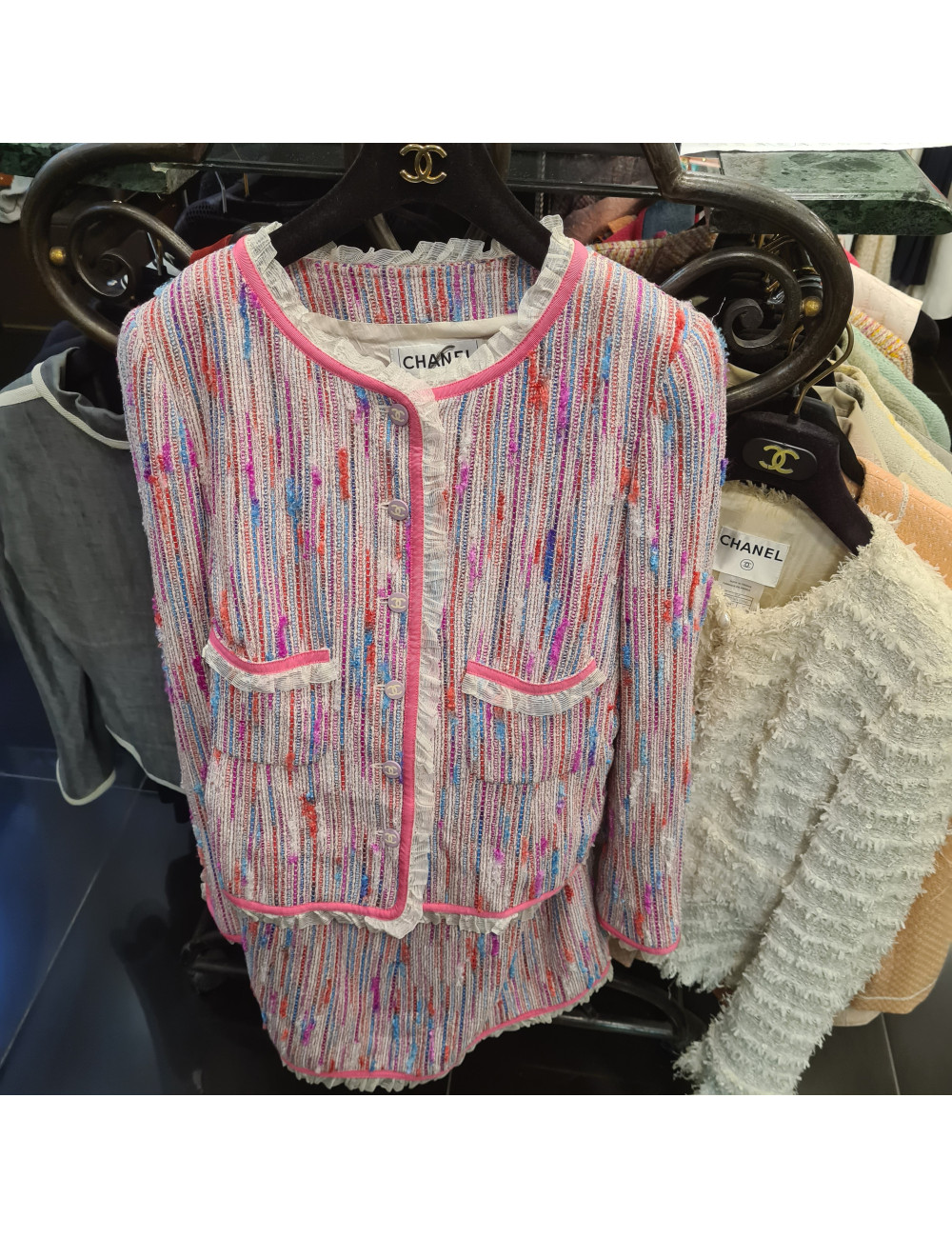 Ensemble T38 CHANEL tweed rose