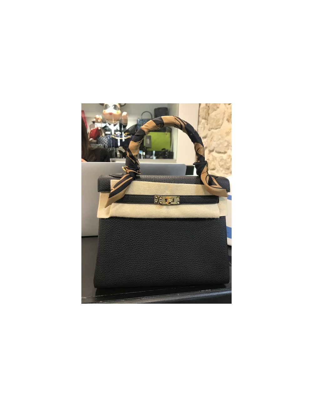 Kelly 25 HERMES togo noir